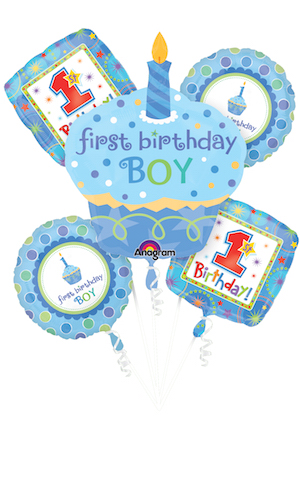 Sweet Little Cupcake Boy Balloon Bouquet