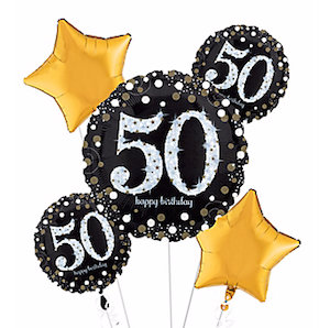 Sparkling Birthday 50 Balloon Bouquet