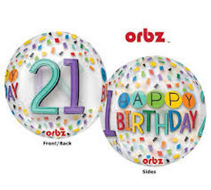 Orbz 21st Birthday Rainbow Confetti