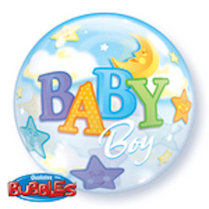 Baby Boy Moon & Stars Bubble Balloon