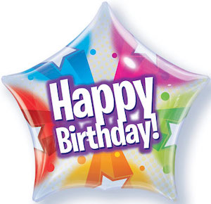 Birthday Stars Dot Pattern Bubble Balloon