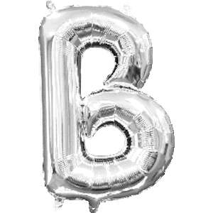 16 Inch Silver Letter B Balloon