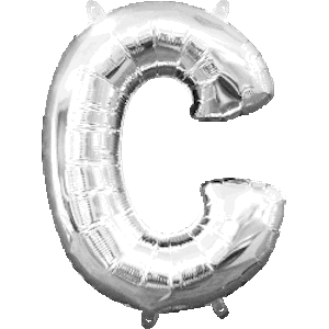 16 Inch Silver Letter C Balloon
