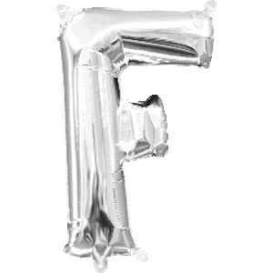 16 Inch Silver Letter F Balloon