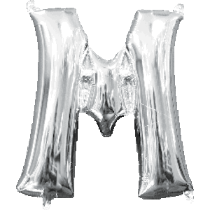 16 Inch Silver Letter M Balloon