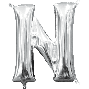 16 Inch Silver Letter N Balloon