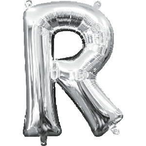 16 Inch Silver Letter R Balloon