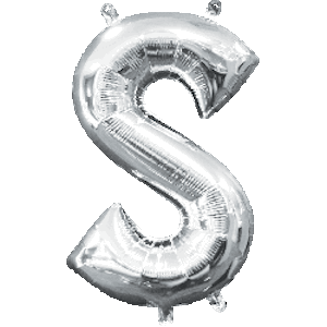 16 Inch Silver Letter S Balloon