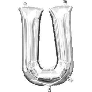 16 Inch Silver Letter U Balloon