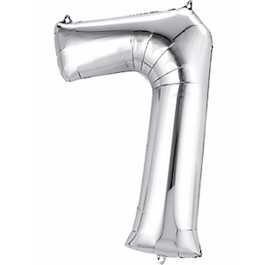 Silver Number 7 Balloon