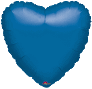 18 Inch Metallic Blue Heart Balloon