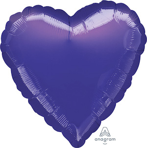 18 Inch Metallic Purple Heart Balloon