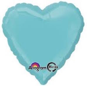 18 Inch Metallic Robin's Egg Blue Heart Balloon