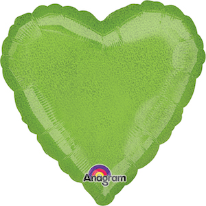 18 Inch Lime Green Dazzler Heart Balloon