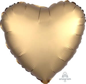 18 Inch Satin Luxe Gold Sateen Heart Balloon