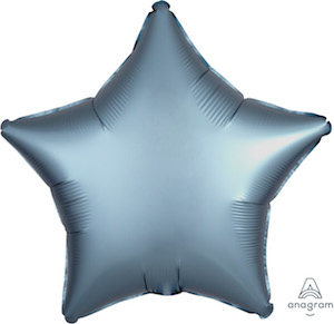 19 Inch Satin Luxe Steel Blue Star Balloon