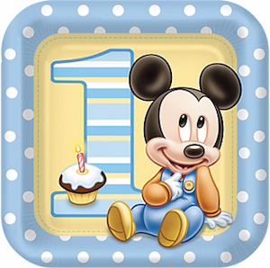 Mickey Mouse 1st Birthday Dinner Plates
