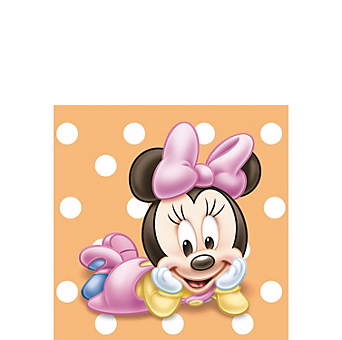Minnie Mouse 1st Birthday Beverage Napkins