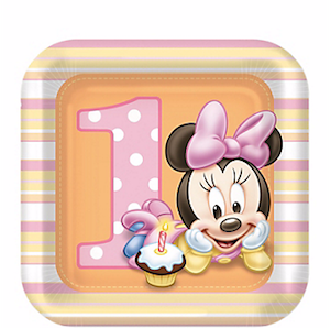 Minnie Mouse 1st Birthday Dessert Plates
