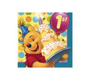 Pooh 1st Birthday Lunch Napkins