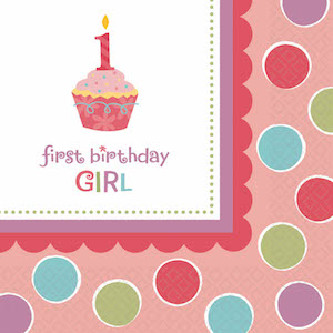 Sweet Little Cupcake Girl Lunch Napkins