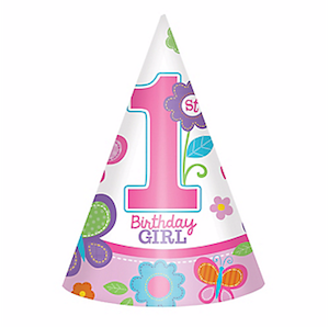 Sweet Birthday Girl 1st Birthday Cone Hats