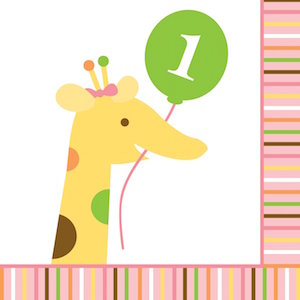 Sweet at One Girls Beverage Napkins