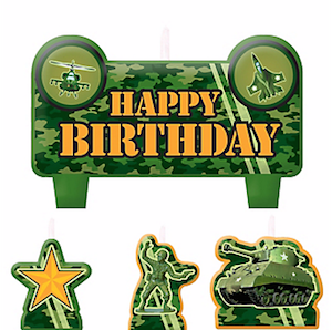 Camouflage Birthday Candle Set