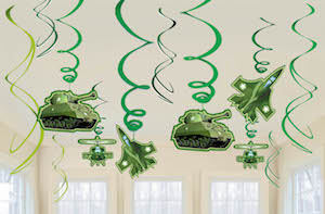 Camouflage Hanging Swirl Decorations