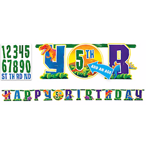 Prehistoric Dinosaur Add-An-Age Letter Banner