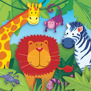 Jungle Animals Beverage Napkins