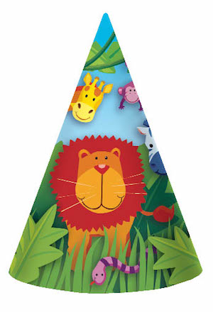 Jungle Animals Cone Hats
