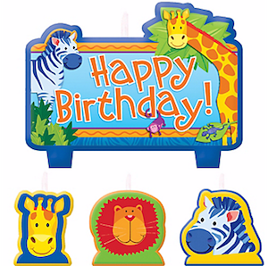Jungle Animals Birthday Candle Set