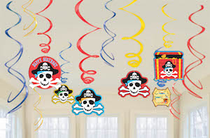Pirates Treasure Hanging Swirl Decorations