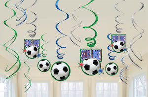 Soccer Hanging Swirl Decorations