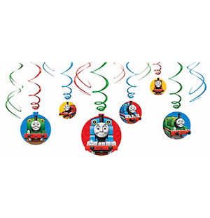 Thomas the Tank Hanging Swirl Decorations