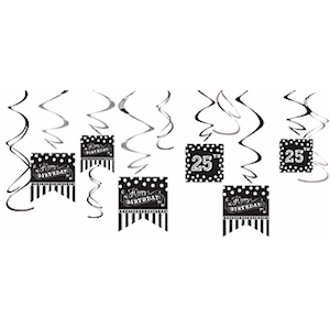 Black & White Hanging Swirls Decoration