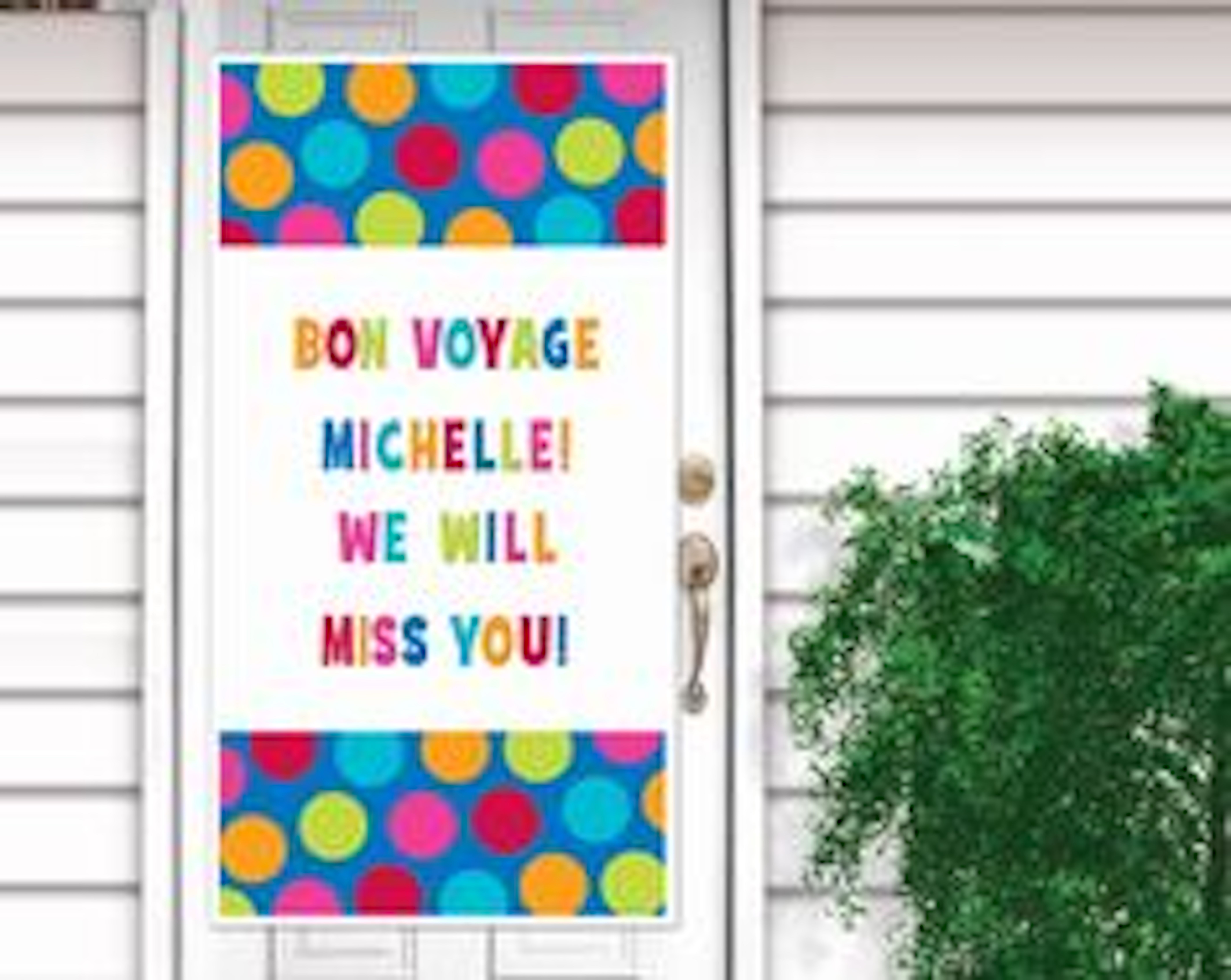 Cabana Dot Personalized Door Banner