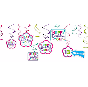 Purple & Teal Hanging Swirls Decoration