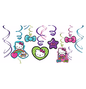 Hello Kitty Hanging Swirl Decorations