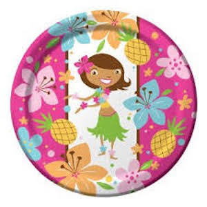 Pink Luau Dinner Plates