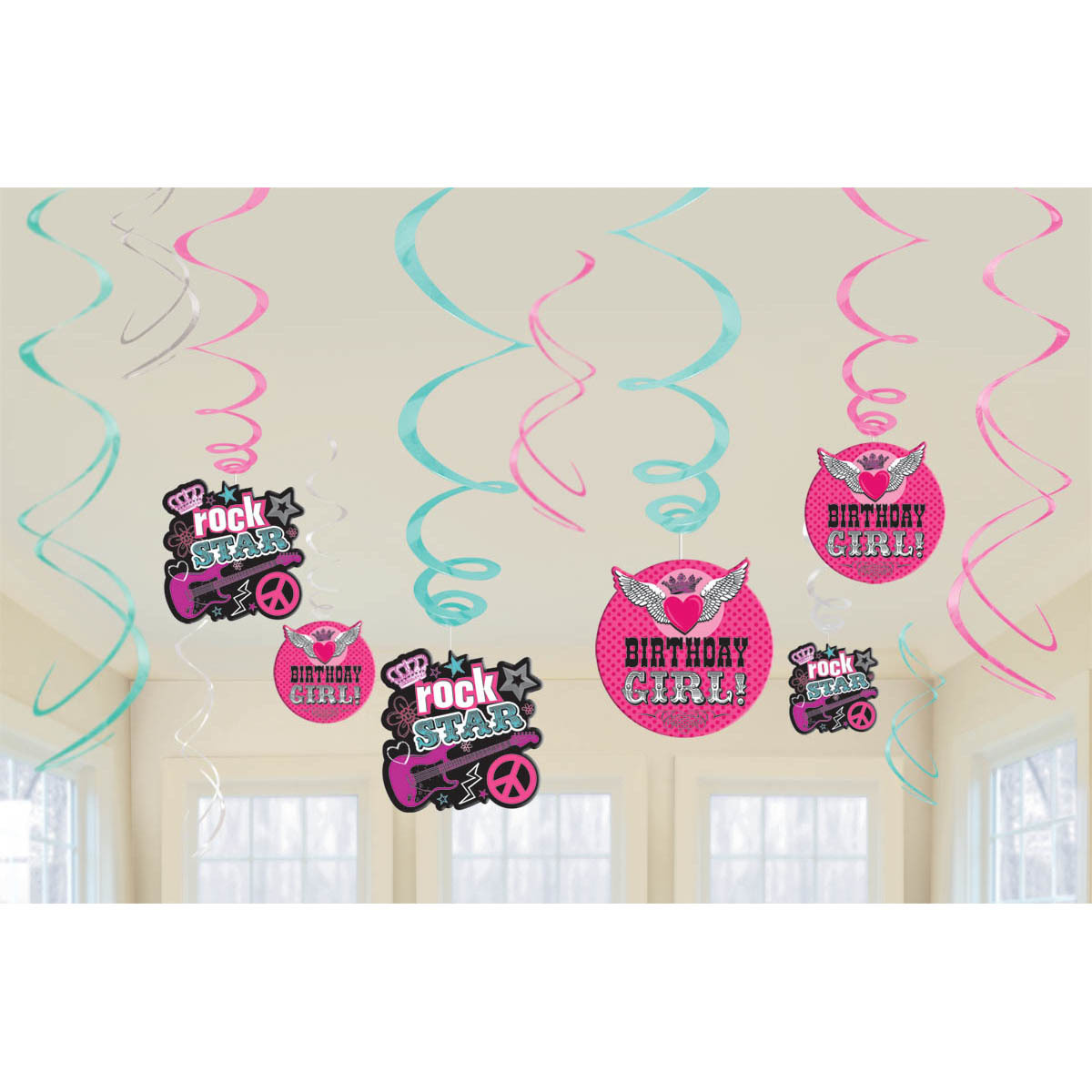 Rocker Girl Swirl Decorations