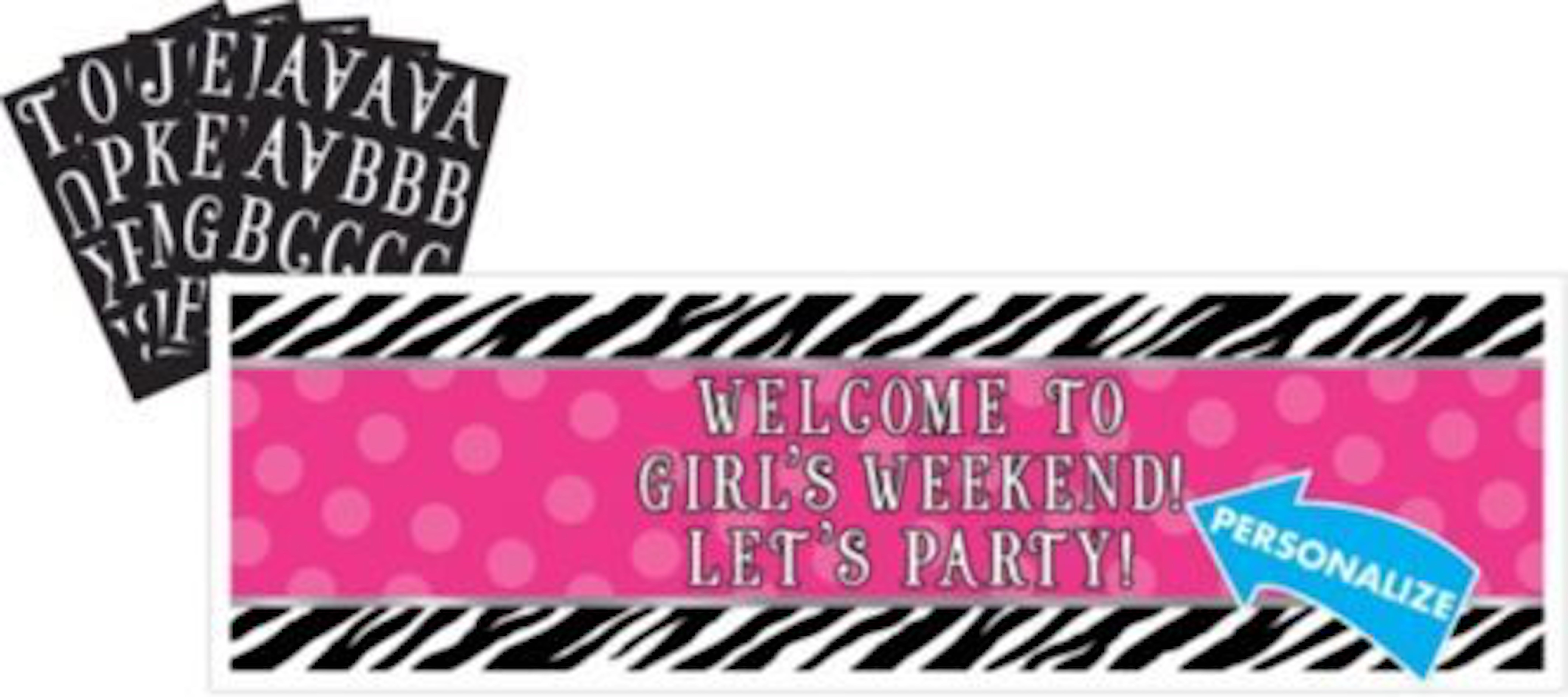 Zebra Party Personalised Giant Sign Banner