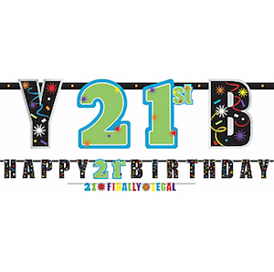 21st Brilliant Birthday Banner