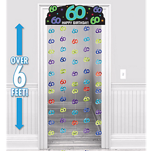 The Party Continues 60th Birthday Doorway Curtain