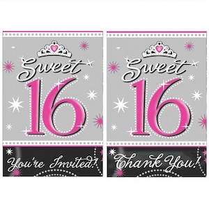 Sweet 16 Invitations & Thank You Cards