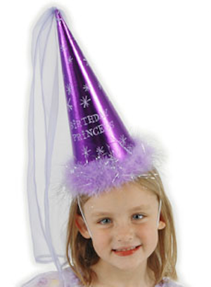 Fancy Birthday Princess Cone Hat Purple