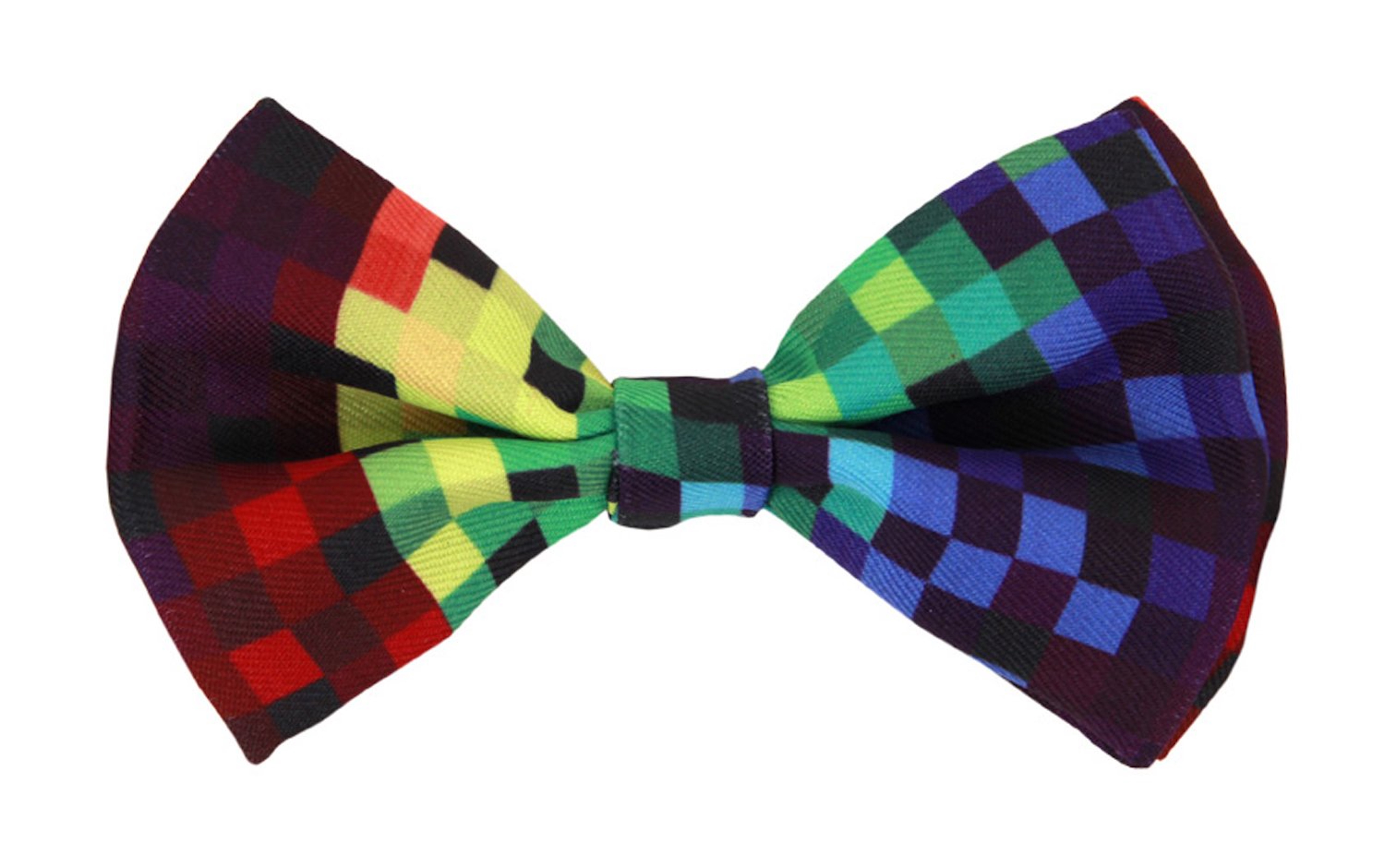 Pixel Rainbow Bow Tie