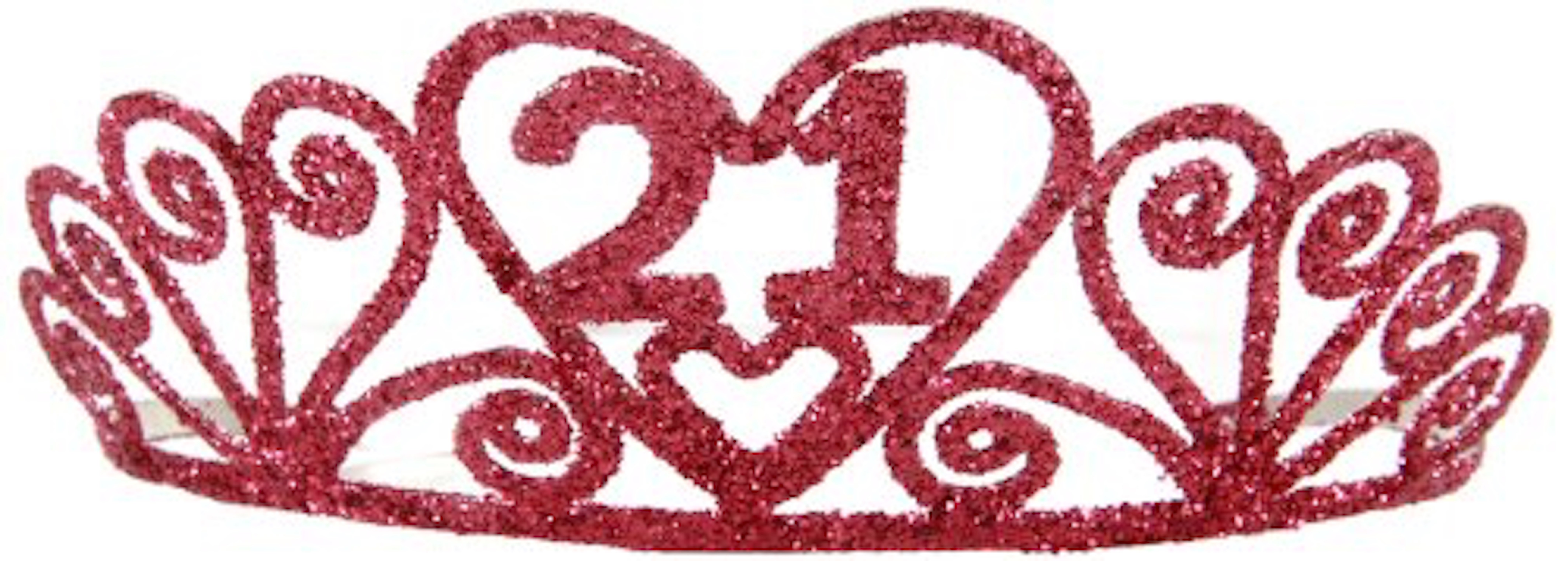 21 Sash & Tiara Set Hot Pink