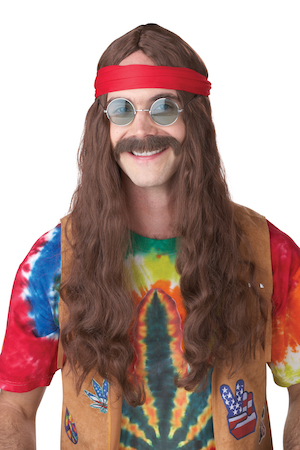 Hippie Man Wig and Moustache